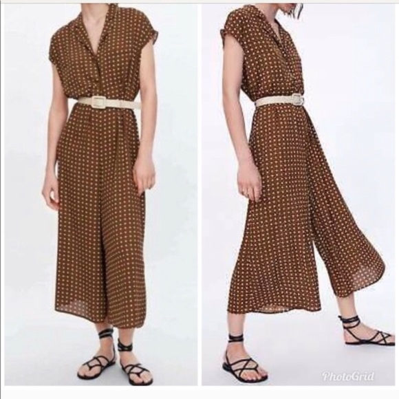 Zara Pants Jumpsuits Zara Polka Dot Jumpsuit Poshmark